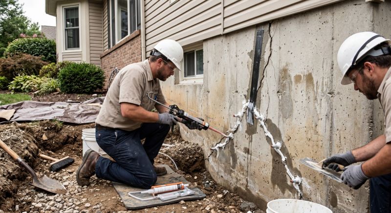 Cracked Foundation Repair in Kent, OH