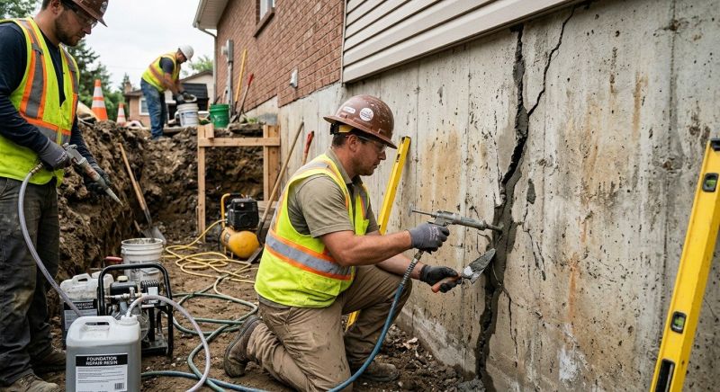 Cracked Foundation Repair in Kent, OH