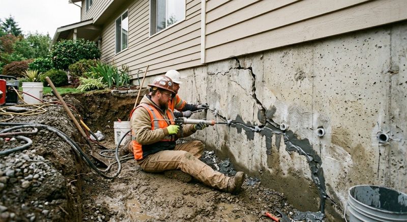 Cracked Foundation Repair in Stow, OH