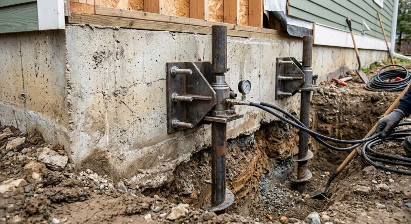 Foundation Pier Leveling in Summit County, OH
