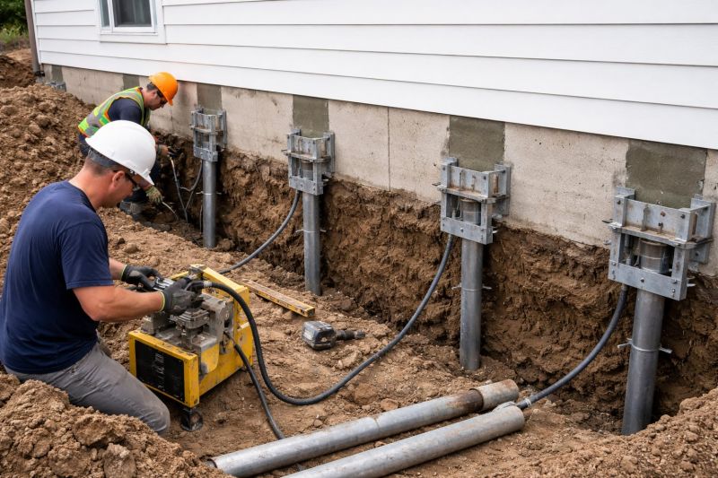 Helical Piers Installation in Summit County, OH
