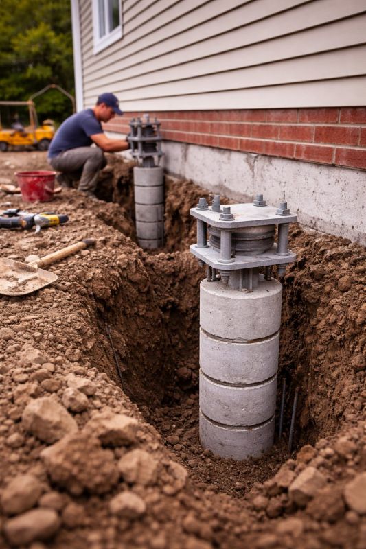 Helical Piers Installation in Summit County, OH