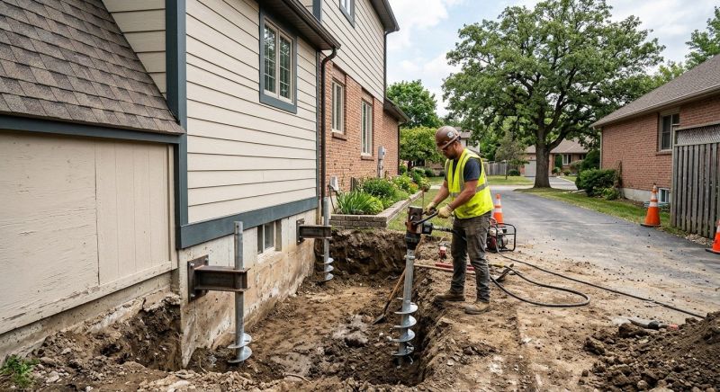 Helical Piers Installation in Summit County, OH