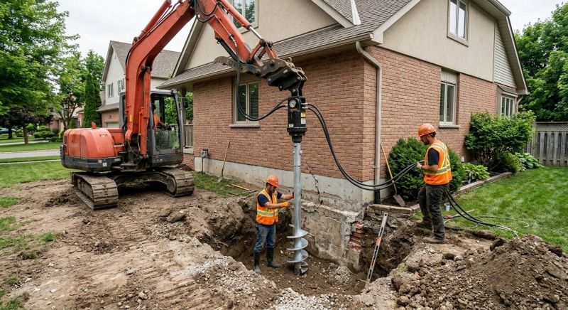 Helical Pile Installation in Summit County, OH