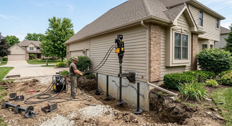 Helical Pile Installation in Summit County, OH