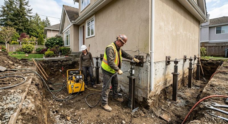 Sinking Foundation Repair in Portage County, OH
