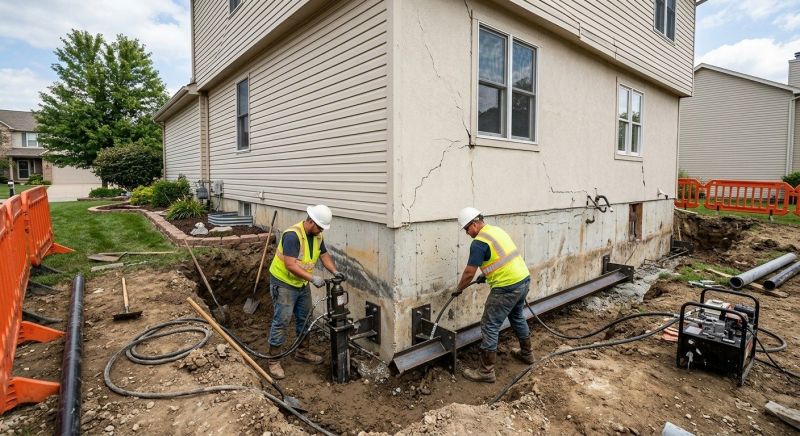 Sinking Foundation Repair in Rootstown, OH