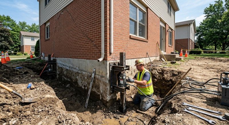 Sinking Foundation Repair in Streetsboro, OH