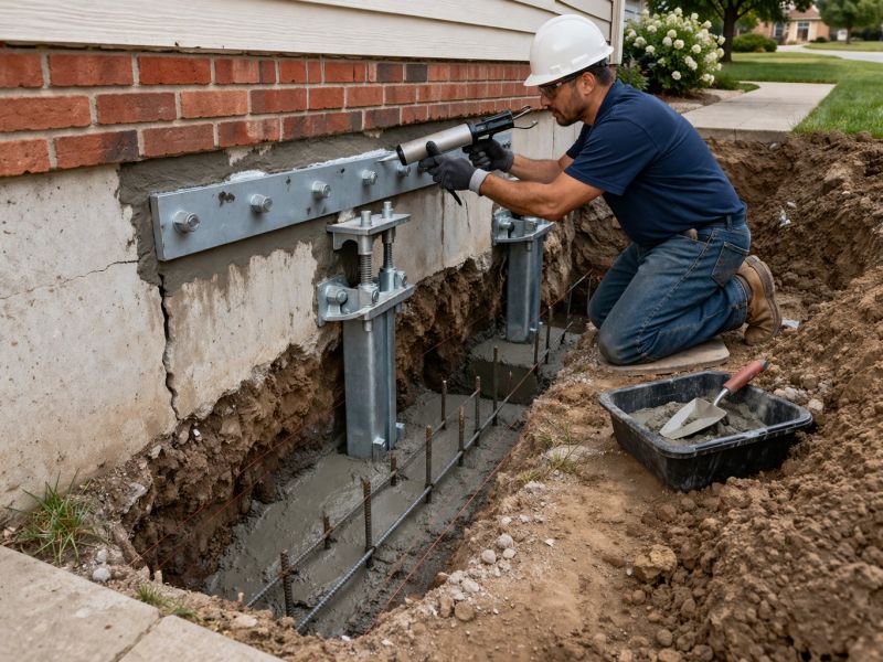 Sinking Foundation Repair in Wayne County, OH